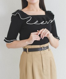 31 Sons de mode | 2026春夏新作 フリル配色ニット(ニット/セーター)