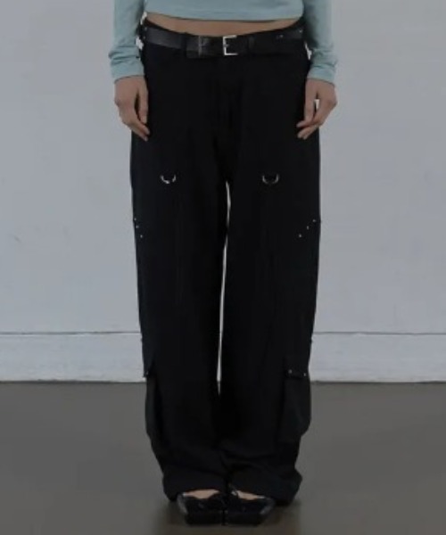 Ada.（エイダ）の「◇SETUPEXE◇ブランド直輸入正規品/ウエスタン スタッズ スラックス WESTERN STUDDED SLACKS（その他パンツ・レディース・チャコール/ブラック・M/S）」の5枚目の写真