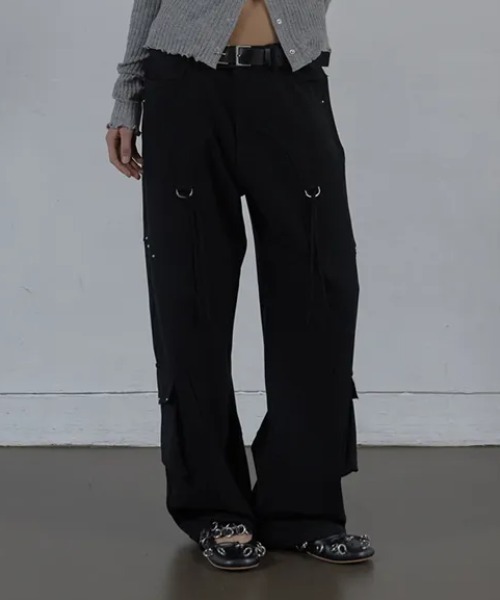 Ada.（エイダ）の「◇SETUPEXE◇ブランド直輸入正規品/ウエスタン スタッズ スラックス WESTERN STUDDED SLACKS（その他パンツ・レディース・チャコール/ブラック・M/S）」の3枚目の写真