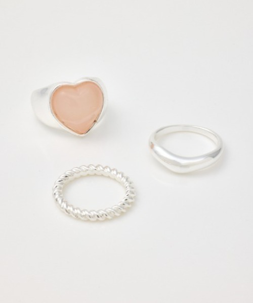 RODEO CROWNS WIDE BOWL（ロデオクラウンズワイドボウル）の「ハートモチーフアソートリングセット（リング・レディース・ホワイト/ミント/ピンク・FREE）」の3枚目の写真