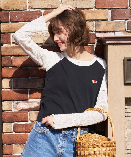 FREAK'S STORE(フリークスストア)の「FRUIT OF THE LOOM × FREAK'S STORE/フルーツオブザルーム 別注 ラグランミニTシャツ(Tシャツ/カットソー・レディース・ブラック/オフホワイト/チャコールグレー/ネイビー・フリ-)」の6枚目の写真