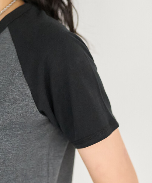 FREAK'S STORE(フリークスストア)の「FRUIT OF THE LOOM × FREAK'S STORE/フルーツオブザルーム 別注 ラグランミニTシャツ(Tシャツ/カットソー・レディース・ブラック/オフホワイト/チャコールグレー/ネイビー・フリ-)」の21枚目の写真