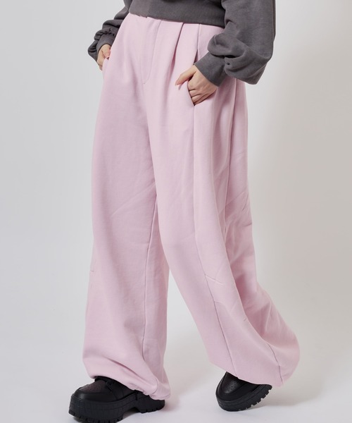 atmos pink(アトモスピンク)の「atmos pink Curve Sweat Pants / アトモス ピンク カーブ スウェット パンツ(スウェットパンツ・レディース・グレー/ピンク/チャコール・FREE)」の3枚目の写真
