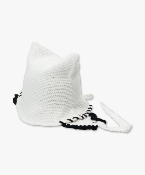 ANNA SUI（アナスイ）の「ネコ耳ボンネット（ハット・レディース・ブラック/オフホワイト/パープル・FREE）」の2枚目の写真