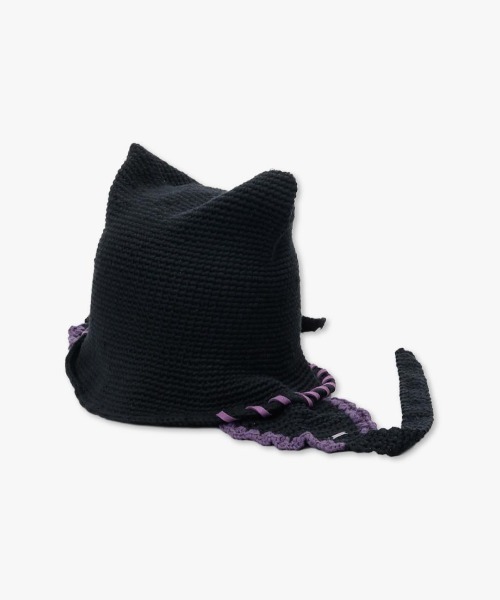 ANNA SUI（アナスイ）の「ネコ耳ボンネット（ハット・レディース・ブラック/オフホワイト/パープル・FREE）」の3枚目の写真