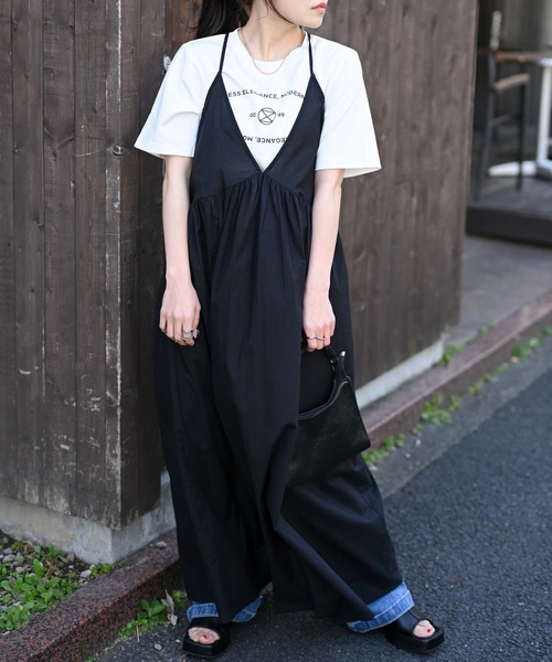 &HALF(アンドハーフ)の「【indian Cotton Collection】インド綿フレアキャミワンピース(ワンピース・レディース・レッド/グリーン/ブラック/ドット・M)」の6枚目の写真