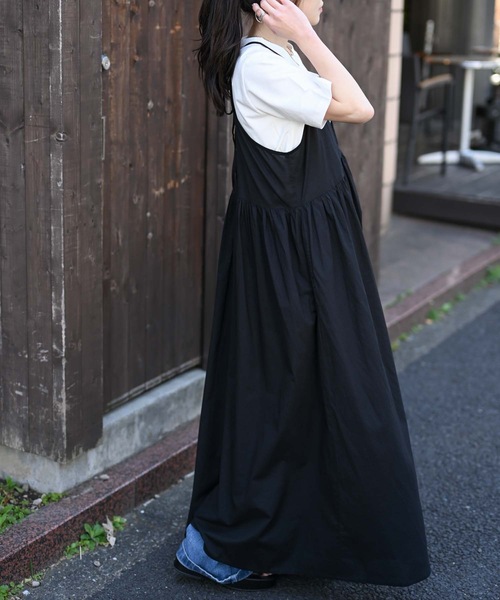 &HALF(アンドハーフ)の「【indian Cotton Collection】インド綿フレアキャミワンピース(ワンピース・レディース・レッド/グリーン/ブラック/ドット・M)」の7枚目の写真