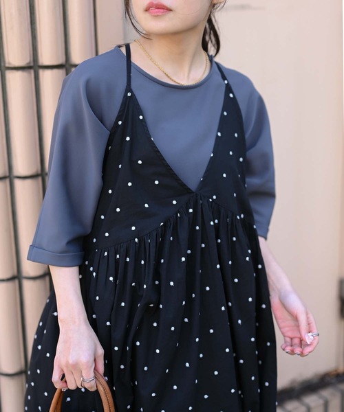 &HALF(アンドハーフ)の「【indian Cotton Collection】インド綿フレアキャミワンピース(ワンピース・レディース・レッド/グリーン/ブラック/ドット・M)」の11枚目の写真