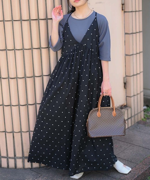 &HALF(アンドハーフ)の「【indian Cotton Collection】インド綿フレアキャミワンピース(ワンピース・レディース・レッド/グリーン/ブラック/ドット・M)」の13枚目の写真