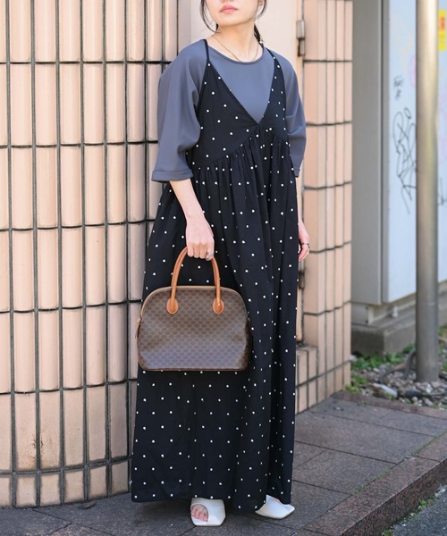 &HALF(アンドハーフ)の「【indian Cotton Collection】インド綿フレアキャミワンピース(ワンピース・レディース・レッド/グリーン/ブラック/ドット・M)」の14枚目の写真