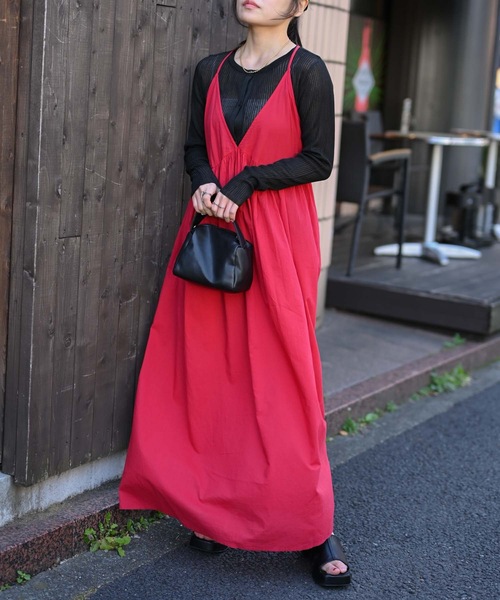 &HALF(アンドハーフ)の「【indian Cotton Collection】インド綿フレアキャミワンピース(ワンピース・レディース・レッド/グリーン/ブラック/ドット・M)」の15枚目の写真