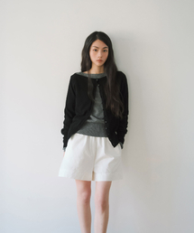 ESSENTIAL MERINO WOOL BOAT NECK CARDIGAN, BLACK