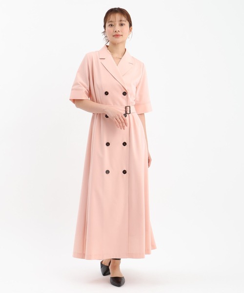 Andemiu(アンデミュウ)の「パイピングトレンチワンピース659291(ワンピース・レディース・ベージュ/ネイビー/コーラル・FREE)」の8枚目の写真