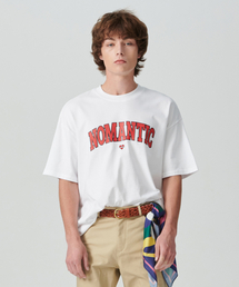 ノーマンティックユニバーシティロゴ半袖Tシャツホワイト