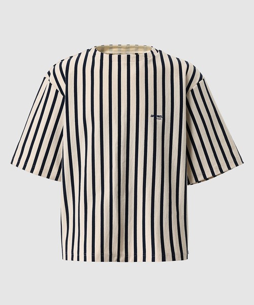 DIGAWEL(ディガウェル)の「Stripe T-shirt(Tシャツ/カットソー・メンズ・ベージュ×ブラック/ホワイト×ブラック・2)」の1枚目の写真