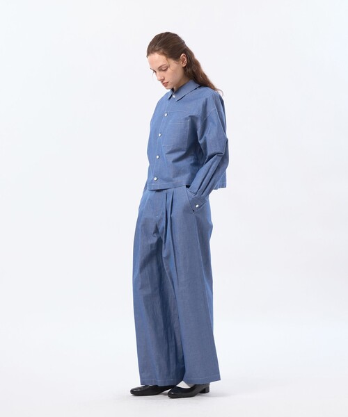 MACKINTOSH PHILOSOPHY(マッキントッシュ フィロソフィー)の「ハケメコットンリネンタックパンツ(デニムパンツ・レディース・ダークネイビー/ブルー系その他2・40/38/36)」の3枚目の写真