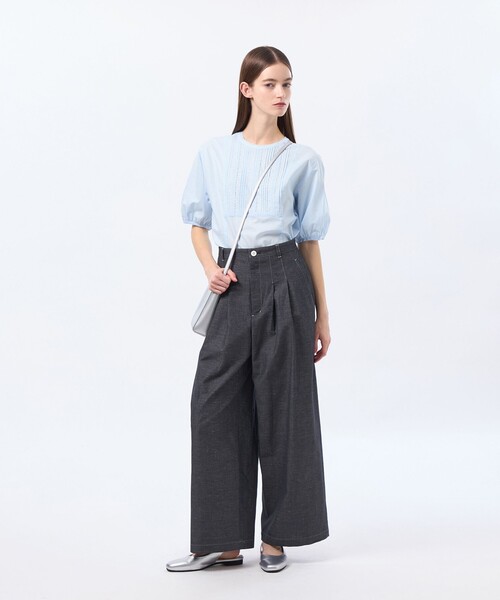 MACKINTOSH PHILOSOPHY(マッキントッシュ フィロソフィー)の「ハケメコットンリネンタックパンツ(デニムパンツ・レディース・ダークネイビー/ブルー系その他2・40/38/36)」の4枚目の写真