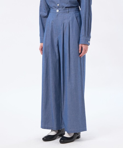 MACKINTOSH PHILOSOPHY(マッキントッシュ フィロソフィー)の「ハケメコットンリネンタックパンツ(デニムパンツ・レディース・ダークネイビー/ブルー系その他2・40/38/36)」の6枚目の写真
