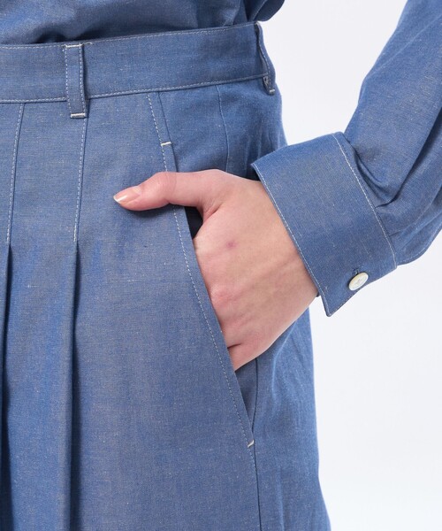 MACKINTOSH PHILOSOPHY(マッキントッシュ フィロソフィー)の「ハケメコットンリネンタックパンツ(デニムパンツ・レディース・ダークネイビー/ブルー系その他2・40/38/36)」の8枚目の写真