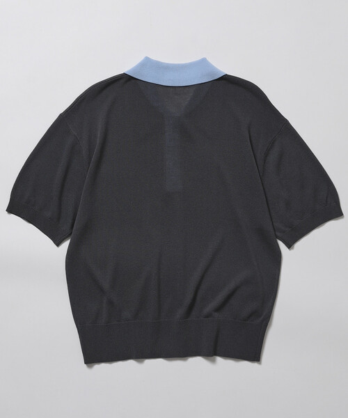 Firsthand（ファーストハンド）の「Firsthand/ファーストハンド リラックスフィット 配色デザイン ポロニット / バイカラー / マルチボーダー（ポロシャツ・レディース・レッド/チャコールグレー/ブラウン/サックスブルー・FREE）」の10枚目の写真