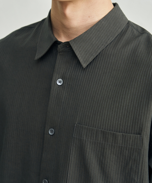 ROTEMBER（ローテンバー）の「サートルストライプシャツ[チャコール]（シャツ/ブラウス・メンズ・その他・MEDIUM/LARGE/X-LARGE）」の3枚目の写真