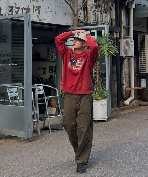 AECA(エイカ)の「EASY & FREE FLAG SWEAT SHIRTS-BURGUNDY(スウェット・レディース・その他・S/L/XL/M)」の6枚目の写真