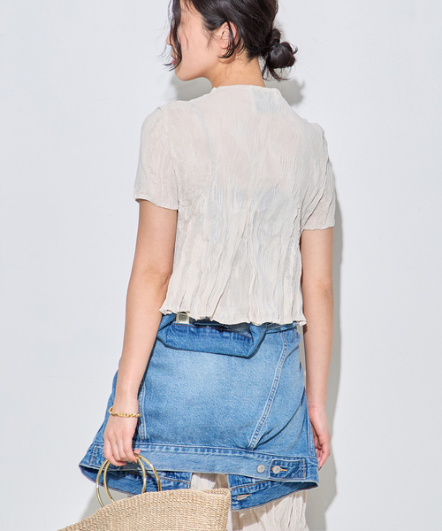 Gongdid Design(ゴンディッドデザイン)の「【Gongdid Design】 Carry Over_Wavy_Crop Top:トップス(Tシャツ/カットソー・レディース・アイボリー/ブラック/ライトグレー・FREE)」の18枚目の写真