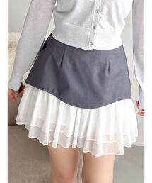 レイヤードシアーフリルミニスカート