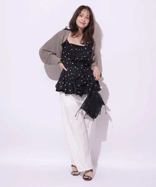 Mystrada(マイストラーダ)の「フリルキャミ(シャツ/ブラウス・レディース・ブラック/ベージュ・38/36)」の9枚目の写真