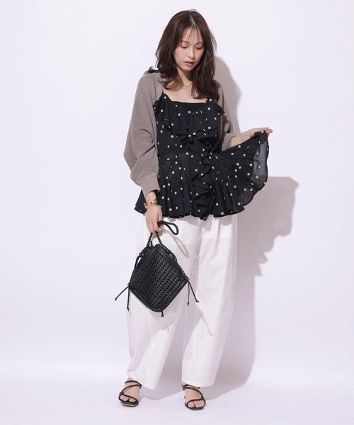 Mystrada(マイストラーダ)の「フリルキャミ(シャツ/ブラウス・レディース・ブラック/ベージュ・38/36)」の10枚目の写真
