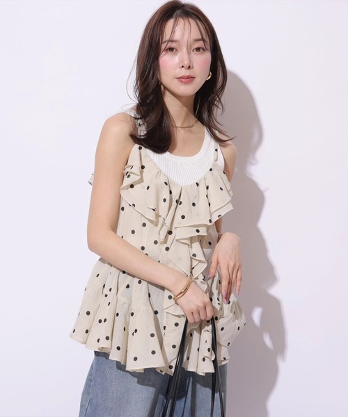 Mystrada(マイストラーダ)の「フリルキャミ(シャツ/ブラウス・レディース・ブラック/ベージュ・38/36)」の13枚目の写真