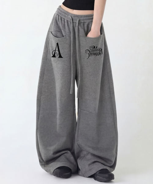 ARTISTWEAR（アーティストウェア）の「[ATW] アセントライン ワイドパンツ - 2カラー（スウェットパンツ・レディース・ブラック/グレー・MEDIUM/LARGE/X-LARGE/XX-LARGE）」の5枚目の写真