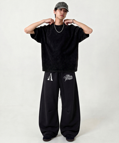 ARTISTWEAR（アーティストウェア）の「[ATW] アセントライン ワイドパンツ - 2カラー（スウェットパンツ・レディース・ブラック/グレー・MEDIUM/LARGE/X-LARGE/XX-LARGE）」の7枚目の写真