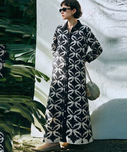 antiqua(アンティカ)の「長袖 刺繍 シャツワンピース(シャツワンピース・レディース・その他/その他1・ONESIZE)」の2枚目の写真