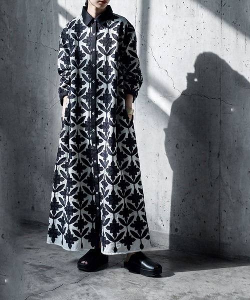 antiqua(アンティカ)の「長袖 刺繍 シャツワンピース(シャツワンピース・レディース・その他/その他1・ONESIZE)」の3枚目の写真