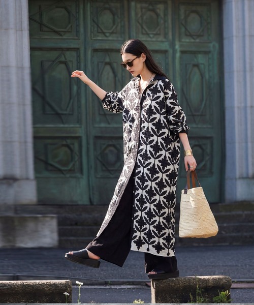 antiqua(アンティカ)の「長袖 刺繍 シャツワンピース(シャツワンピース・レディース・その他/その他1・ONESIZE)」の4枚目の写真
