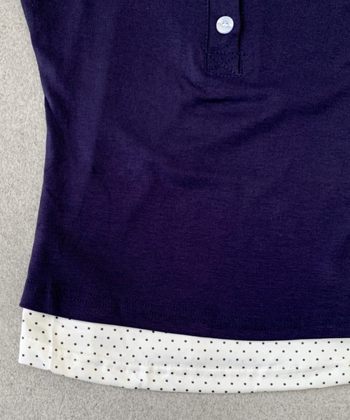 SHEPP（シープ）の「レイヤード風フロントボタン半袖カットソー（Tシャツ/カットソー・レディース・イエロー/ネイビー/グレー・S/M）」の9枚目の写真