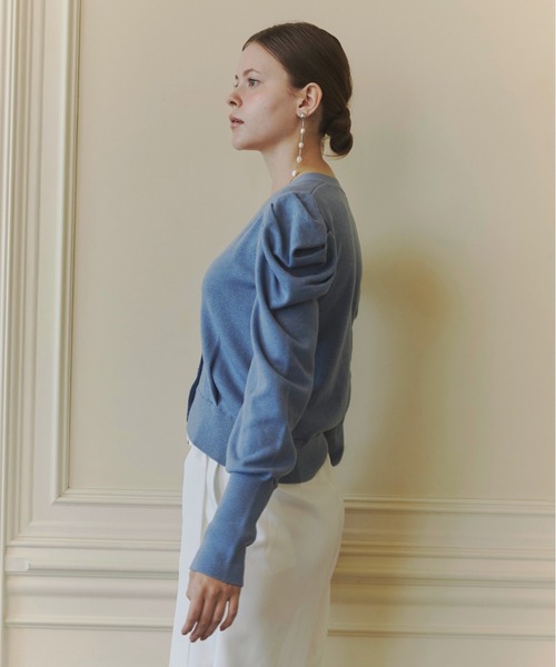 ORGUE(オルグ)の「Bijou button cardigan/ビジューボタンカーディガン(カーディガン/ボレロ・レディース・ブラック/アイボリー/ブルー/グレー・FREE)」の16枚目の写真