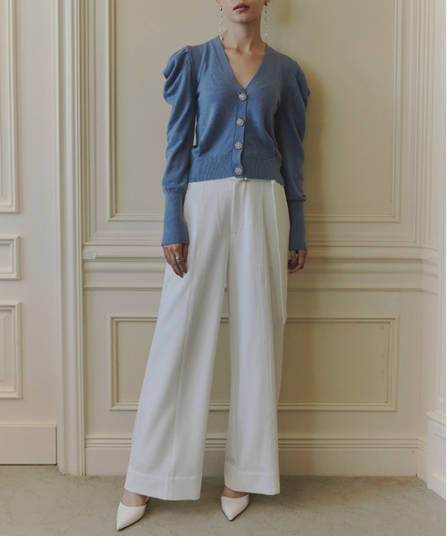ORGUE(オルグ)の「Bijou button cardigan/ビジューボタンカーディガン(カーディガン/ボレロ・レディース・ブラック/アイボリー/ブルー/グレー・FREE)」の13枚目の写真