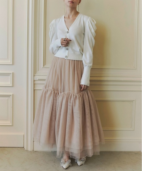 ORGUE(オルグ)の「Bijou button cardigan/ビジューボタンカーディガン(カーディガン/ボレロ・レディース・ブラック/アイボリー/ブルー/グレー・FREE)」の20枚目の写真