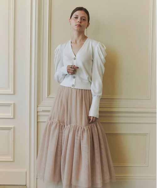 ORGUE(オルグ)の「Bijou button cardigan/ビジューボタンカーディガン(カーディガン/ボレロ・レディース・ブラック/アイボリー/ブルー/グレー・FREE)」の18枚目の写真