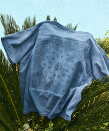 HAV-A-HANK（ハバハンク ）の「HAV-A-HANK/ハバハンク HAV-A-HANK×FREAK'S STORE/ハバハンク 別注 バックプリント バンダナデザイン ピグメント クルーネックTシャツ（Tシャツ/カットソー）」