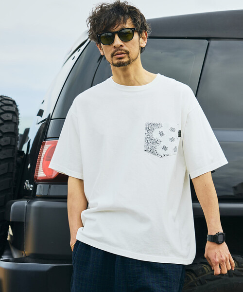 HAV-A-HANK(ハバハンク )の「HAV-A-HANK/ハバハンク HAV-A-HANK×FREAK'S STORE/ハバハンク 別注 バックプリント バンダナデザイン ピグメント クルーネックTシャツ(Tシャツ/カットソー・メンズ・ブラウン/ワインレッド/グリーン/ホワイト/チャコールグレー/ブルー・MEDIUM/LARGE/SMALL)」の8枚目の写真