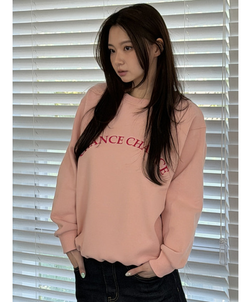 chancechance(チャンスチャンス)の「チャンスチャンス アーチロゴ スウェットシャツ(ピンク/裏起毛)(スウェット・レディース・その他・SMALL/MEDIUM)」の1枚目の写真