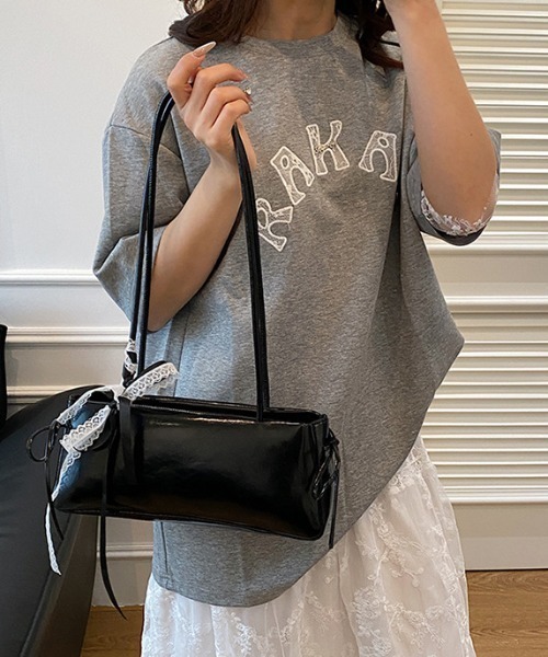 Mejoul（メジュール）の「【2026春夏新作】サイドリボンレザースリムボストンバッグ（ボストンバッグ・レディース・ホワイト/ピンク/ブラック・F）」の10枚目の写真