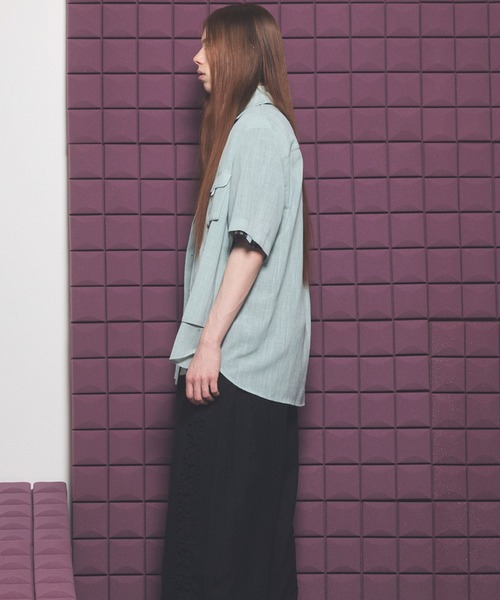 MAISON SPECIAL(メゾンスペシャル)の「《UNISEX》Layering Prime-Over Short Sleeve Work Shirt/レイヤリングプライムオーバーショートスリーブワークシャツ【MAISON SPECIAL/メゾンスペシャル】(シャツ/ブラウス・メンズ・ブラック/ライトブルー/パープル/ホワイト・0/1/2)」の7枚目の写真