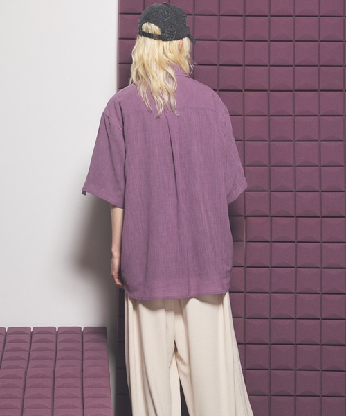 MAISON SPECIAL(メゾンスペシャル)の「《UNISEX》Layering Prime-Over Short Sleeve Work Shirt/レイヤリングプライムオーバーショートスリーブワークシャツ【MAISON SPECIAL/メゾンスペシャル】(シャツ/ブラウス・メンズ・ブラック/ライトブルー/パープル/ホワイト・0/1/2)」の12枚目の写真