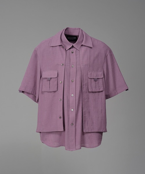 MAISON SPECIAL(メゾンスペシャル)の「《UNISEX》Layering Prime-Over Short Sleeve Work Shirt/レイヤリングプライムオーバーショートスリーブワークシャツ【MAISON SPECIAL/メゾンスペシャル】(シャツ/ブラウス・メンズ・ブラック/ライトブルー/パープル/ホワイト・0/1/2)」の13枚目の写真