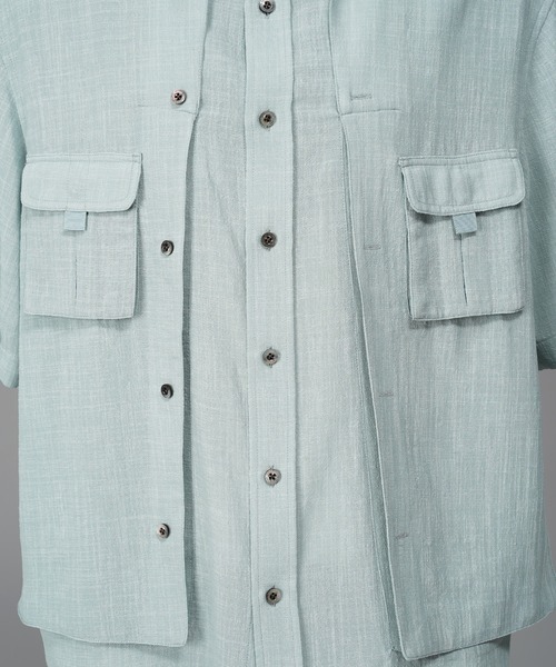 MAISON SPECIAL(メゾンスペシャル)の「《UNISEX》Layering Prime-Over Short Sleeve Work Shirt/レイヤリングプライムオーバーショートスリーブワークシャツ【MAISON SPECIAL/メゾンスペシャル】(シャツ/ブラウス・メンズ・ブラック/ライトブルー/パープル/ホワイト・0/1/2)」の19枚目の写真