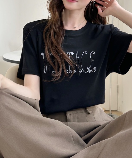 Ada.(エイダ)の「フロント 刺繍 フレンチスリーブ シンプル Tシャツ(Tシャツ/カットソー・レディース・ホワイト/ライトグレー/イエロー/ブルー/ブラック・FREE)」の22枚目の写真